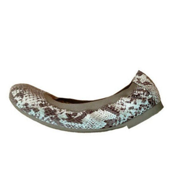 NEW Bussola Women Vassa Pitone Earth Leather Snakeskin Print Ballet Comfort Flat - Picture 4 of 6